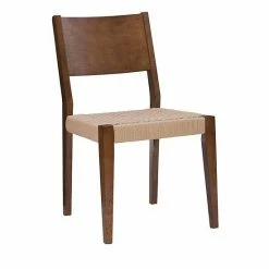 Linon Cadence Woven Seat Dining Chair 2-piece Set Brown