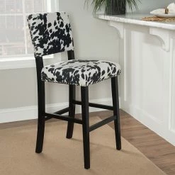 Alternative view of Linon Clayton Bar Stool Black Cow Print