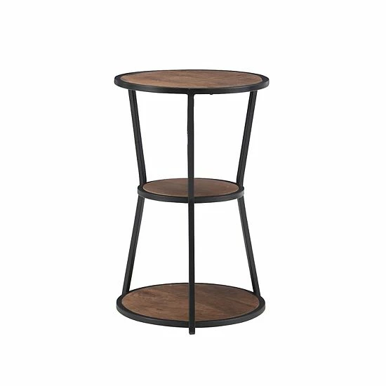 Linon Engle 3-Tier Side Table Brown Gold 7 Linon Engle 3-Tier Side Table Brown Gold - Image 7