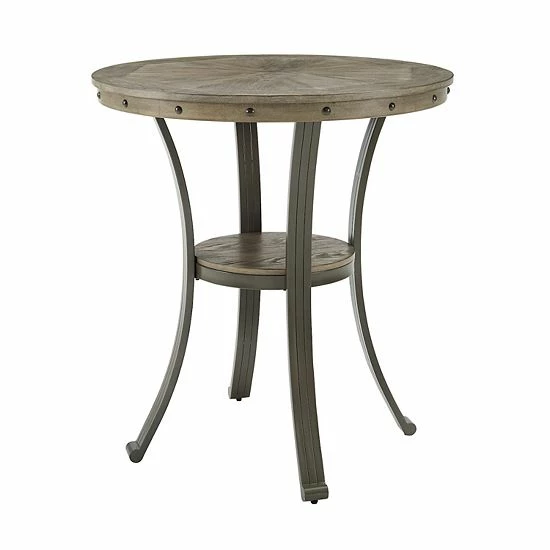 Linon Franklin Pub Dining Table Pewter 1 Linon Franklin Pub Dining Table Pewter