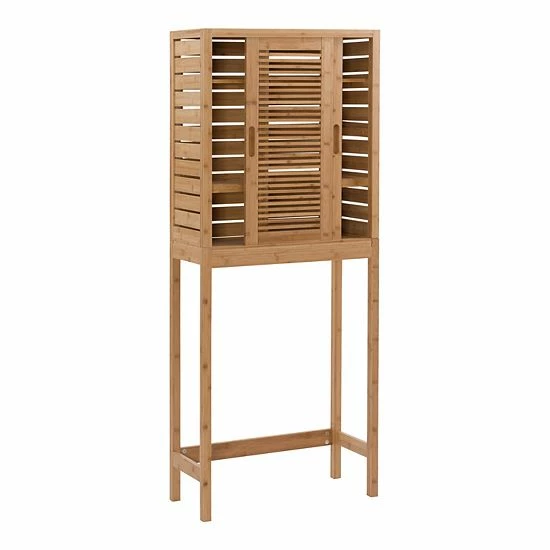 Linon Bracken Space Saver Bamboo Storage Cabinet 1 Linon Bracken Space Saver Bamboo Storage Cabinet