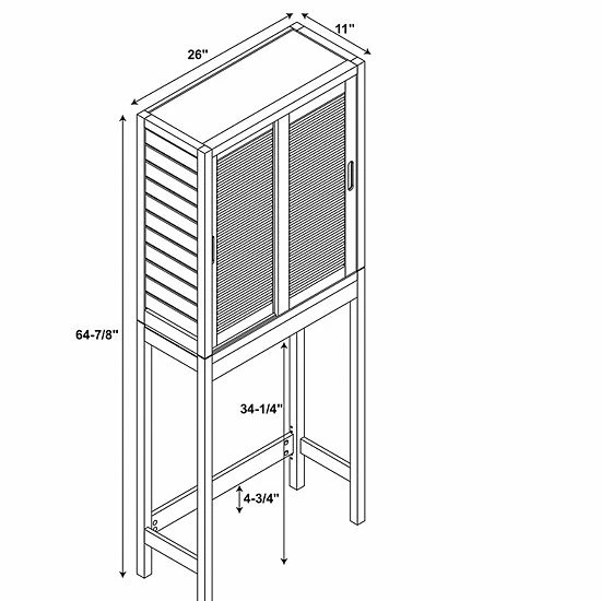 Linon Bracken Space Saver Bamboo Storage Cabinet 6 Linon Bracken Space Saver Bamboo Storage Cabinet - Image 6