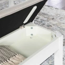 Linon Jane Storage Bench White Tan -Linon Sales Store unnamed file 3044