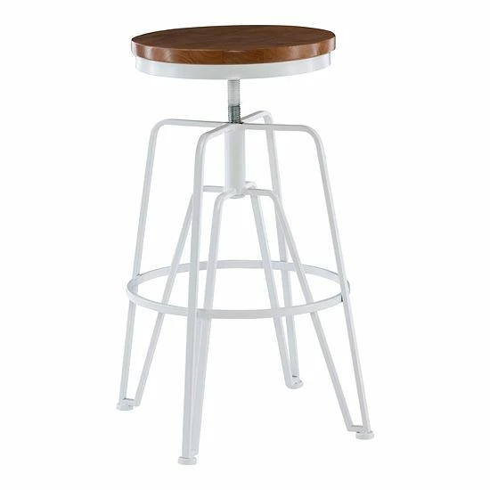 Linon Metal & Wood Stool Black Walnut 3 Linon Metal & Wood Stool Black Walnut - Image 3