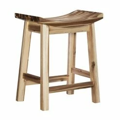 Linon Dale Saddle Bar Stool White