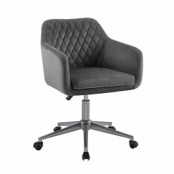 Linon Imogen Quilted Office Chair Gray Gray -Linon Sales Store unnamed file 3181