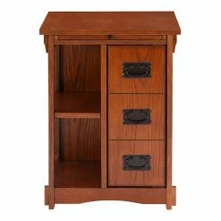 Alternative view of Linon Mission Oak Magazine Cabinet Table