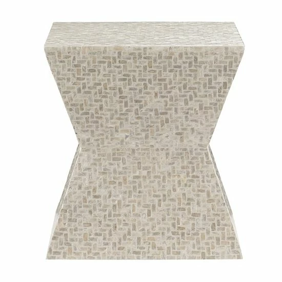 Linon Prestyn Capiz Mosaic Geometric End Table 4 Linon Prestyn Capiz Mosaic Geometric End Table - Image 4