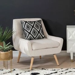 Alternative view of Linon Trellis Accent Chair Natural Sherpa