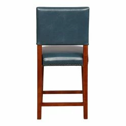 Alternative view of Linon Blake Faux-Leather Counter Stool Gray