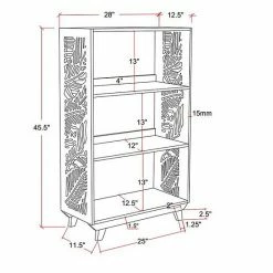 Linon Keily Palm Leaf 3-Shelf Bookcase 13 Linon Keily Palm Leaf 3-Shelf Bookcase -Linon Sales Store unnamed file 3408