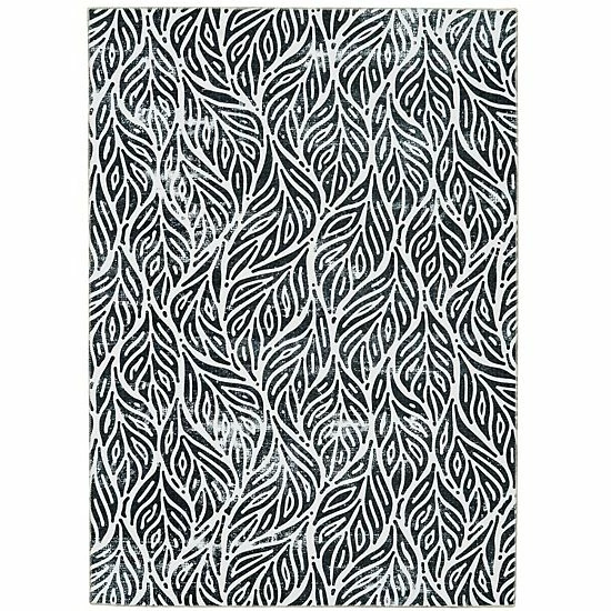 Linon Leona Washable Rug Rust Ivory Botanical 1 Linon Leona Washable Rug Rust Ivory Botanical