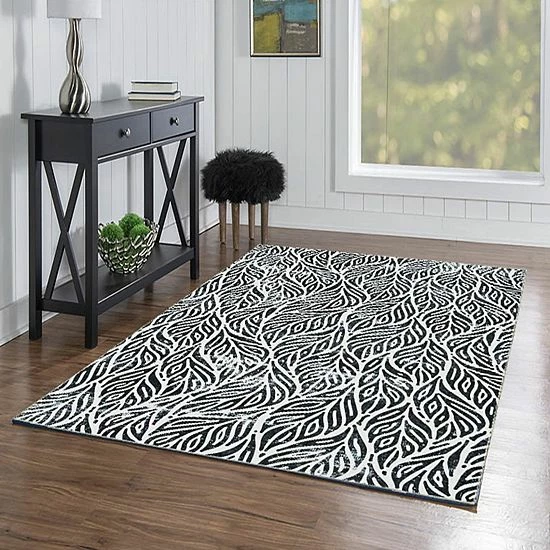 Linon Leona Washable Rug Rust Ivory Botanical 7 Linon Leona Washable Rug Rust Ivory Botanical - Image 7