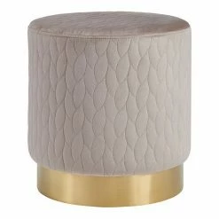 Linon Camber Round Stool Ottoman Gray -Linon Sales Store unnamed file 3437