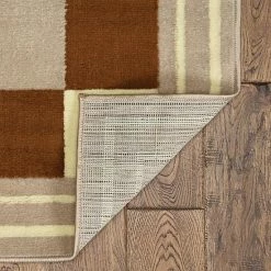 Linon Capri Buffalo Check Rug Beige Brown -Linon Sales Store unnamed file 3467