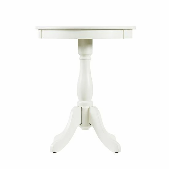 Linon Round Pedestal End Table White 3 Linon Round Pedestal End Table White - Image 3