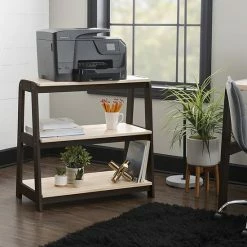 Alternative view of Linon Harwich Printer Stand Bookcase Black