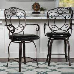 Alternative view of Linon Crested-Back Counter Stool