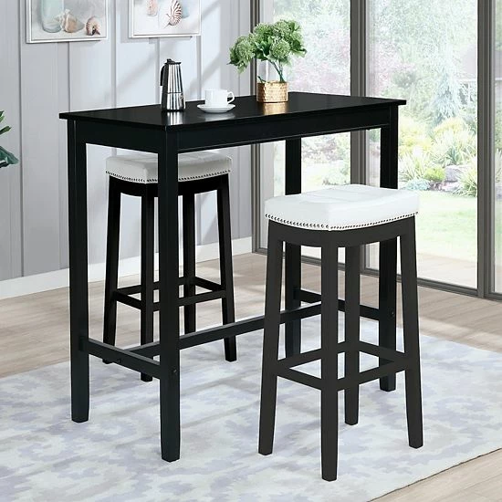 Linon Claridge 42 Inch Bar Height Pub Table Rustic Brown 2 Linon Claridge 42 Inch Bar Height Pub Table Rustic Brown - Image 2