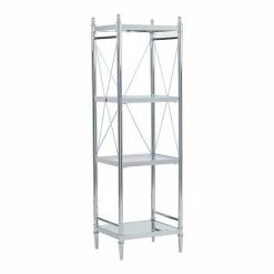 Linon Pinnacle Chrome Finish 4-Tier Storage Shelf