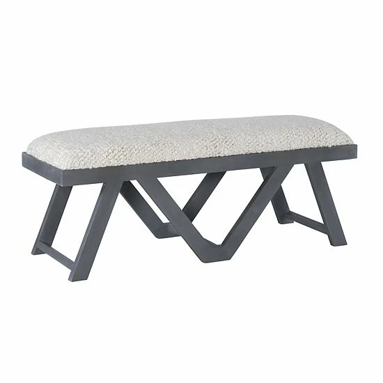 Linon Byan Upholstered Bench Gray 7 Linon Byan Upholstered Bench Gray - Image 7