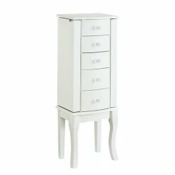 Linon White 4-Drawer Jewelry Armoire