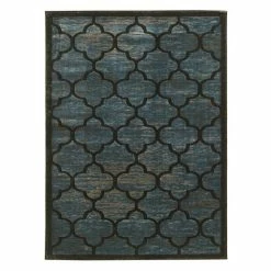 Linon Platinum Trellis I Rug Blue Gray