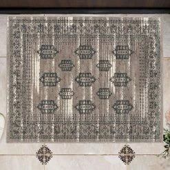 Alternative view of Linon Vintage Hamadan Rug Gray Blue