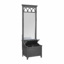 Alternative view of Linon Elliana Mirror Hall Tree Bench White