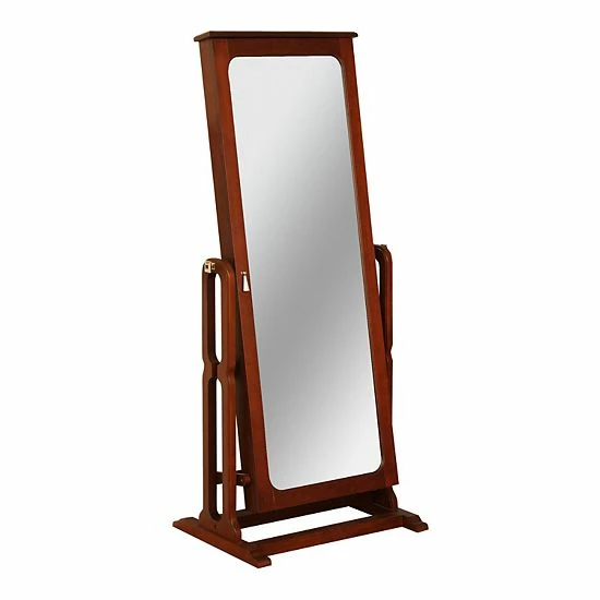 Linon Cheval Jewelry Storage Floor Mirror Brown 6 Linon Cheval Jewelry Storage Floor Mirror Brown - Image 6