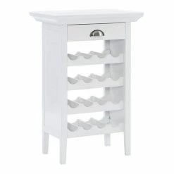 Linon Tavor Wine Rack Bar Table White