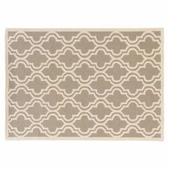 Linon Silhouette Quatrefoil Wool Rug Gray