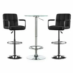 Linon Jenna Quilted Stool & Pub Table 3-piece Set Black Chrome 12 Linon Jenna Quilted Stool & Pub Table 3-piece Set Black Chrome -Linon Sales Store unnamed file 4046