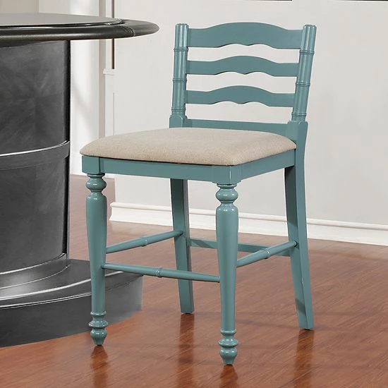 Linon Melva Bar Stool Blue 1 Linon Melva Bar Stool Blue
