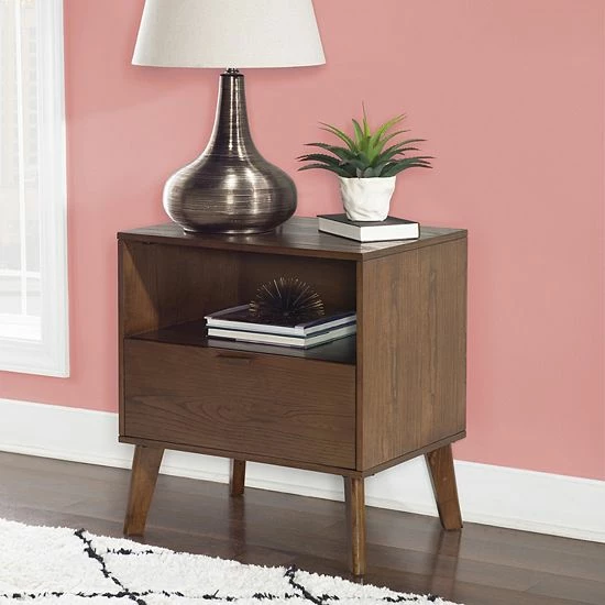 Linon Reid One Drawer Nightstand 2 Linon Reid One Drawer Nightstand - Image 2