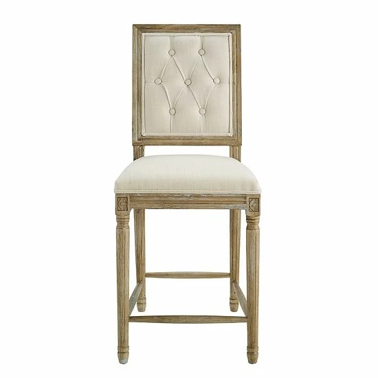Linon Avalon Tufted Counter Stool Beige Khaki 3 Linon Avalon Tufted Counter Stool Beige Khaki - Image 3