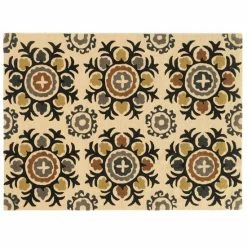 Alternative view of Linon Trio Medallion Rug Ivory