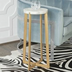 Alternative view of Linon Garcelle Marble Top Drink Table