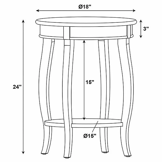 Linon Round End Table Black 4 Linon Round End Table Black - Image 4
