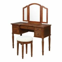 Linon Vanity Desk & Stool 2-piece Set