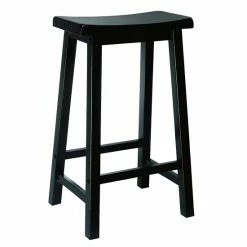 Linon Antique Black Bar Stool