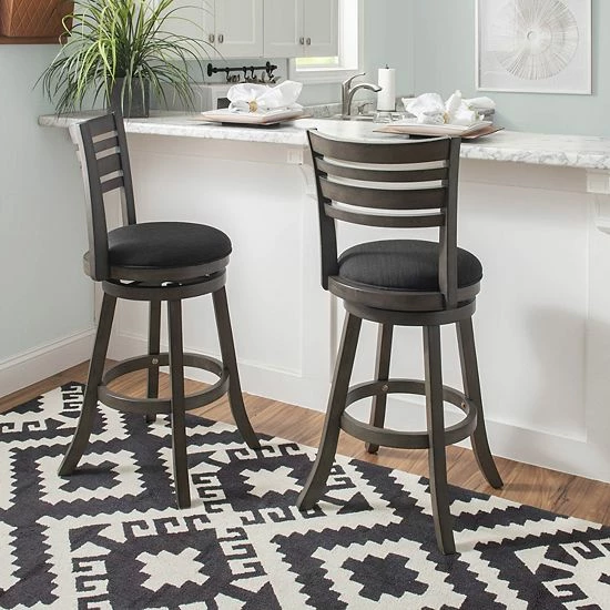 Linon Tegan Swivel Bar Stool 3 Linon Tegan Swivel Bar Stool - Image 3