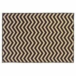 Alternative view of Linon Salonika Chevron Reversible Wool Rug - 5' X 8' Brown