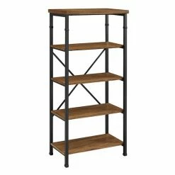 Linon Austin 4-Shelf Industrial Bookshelf