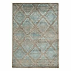Alternative view of Linon Platinum Santa Fe Lattice Rug Blue Black