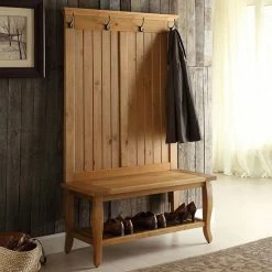 Linon Santa Fe 4-Hook Hall Bench