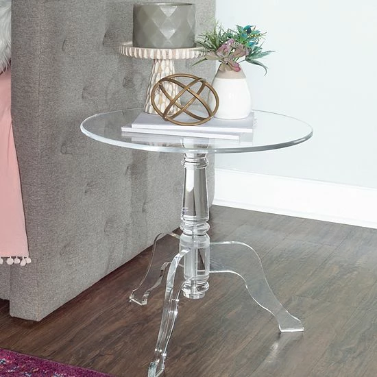 Linon Acrylic End Table Clear 2 Linon Acrylic End Table Clear - Image 2