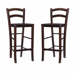 Linon Emilo Bar Stool 2-piece Set Natural