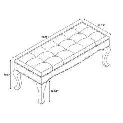 Linon Loire Tufted Ottoman Bench Brown -Linon Sales Store unnamed file 5015