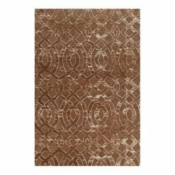 Alternative view of Linon Hi Lo Trellis Rug Brown